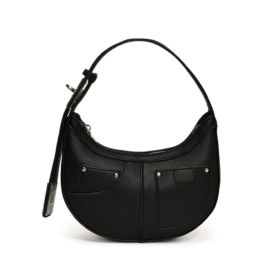 Amazon.com: Leather Crescent Shoulder Bag for Women Small
